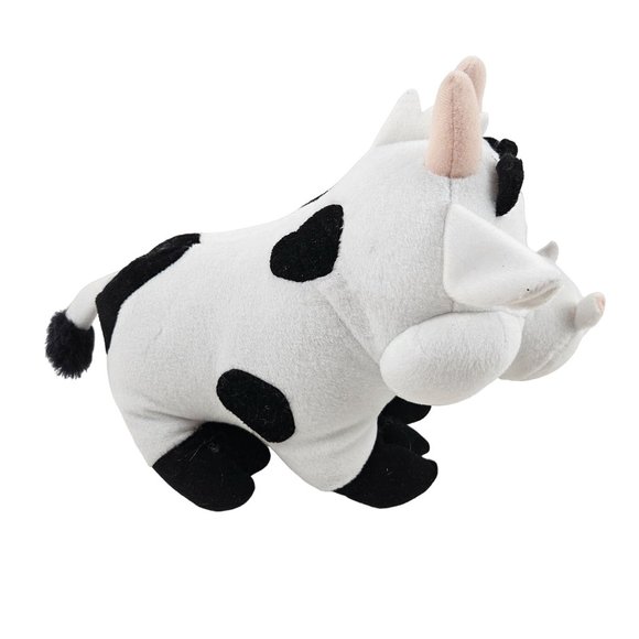 Nanco Cow Plush 2003 White Black Smooth Texture 10 in Tall Stuffed Animal Toy - Picture 3 of 7